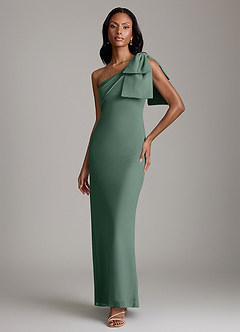 Azazie Yuanna Bridesmaid Dresses Sea Moss Mermaid One Shoulder Chiffon Dress image1