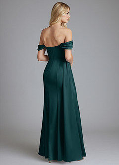 Azazie Amyra Bridesmaid Dresses Pine Mermaid Off the Shoulder Stretch Satin Convertible Dress image2