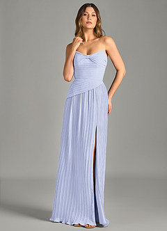 Azazie Becka Bridesmaid Dresses Lavender A-Line Strapless Chiffon Dress image1