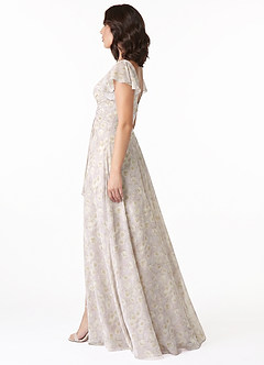 Azazie Omari Brautjungfernkleider A-Linie Chiffon Kleid Flieder Verträumt Blumig image3