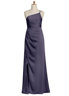 Azazie Eren Junior Stormy Sheath Pleated Stretch Satin Dress image6