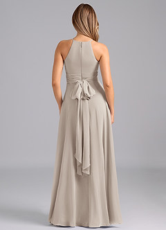 Azazie Denver Bridesmaid Dresses Frost A-Line Pleated Chiffon Dress image6
