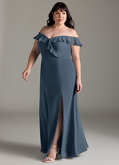 Azazie Sophie Bridesmaid Dresses Neptune A-Line Off the Shoulder Chiffon Convertible Dress image8