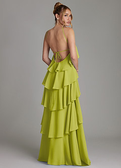 Azazie Deena Bridesmaid Dresses Lemongrass A-Line Ruched Chiffon Dress image2