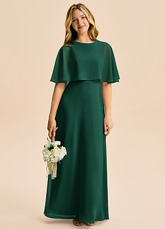 Azazie Maris Junior Abito A-Line in Chiffon Smeraldo image5