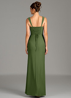 Azazie Agustina Bridesmaid Dresses Olive Mermaid Corset Premium Stretch Jersey Dress image6