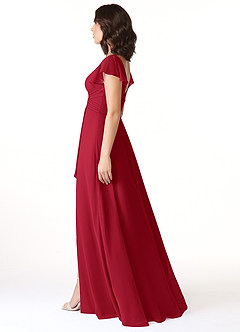 Azazie Omari Bridesmaid Dresses Scarlet A-Line Chiffon Dress image3