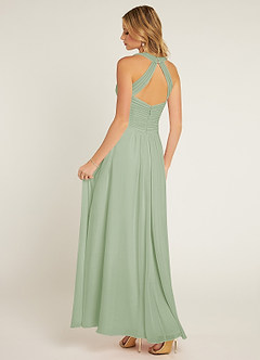 Azazie Claudia At-home Try On Dresses Dusty Rose A-Line Sweetheart Neckline Chiffon Dress image4