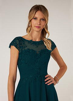 Azazie Shonda Abiti per la Madre della Sposa Abito in Chiffon Pizzo Pino image6
