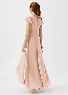 Azazie Breanne Junior Vestido de Rosa Inglesa de Gasa de Corte En A image3