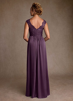Azazie Amethyst Mother of the Bride Dresses Plum A-Line Lace Dress image2