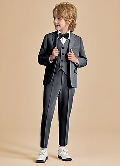 front Oliver Boys Charcoal 5-Piece Suit