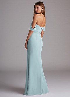 Azazie Saige Bridesmaid Dresses Mist A-Line Off the Shoulder Chiffon Convertible Dress image8