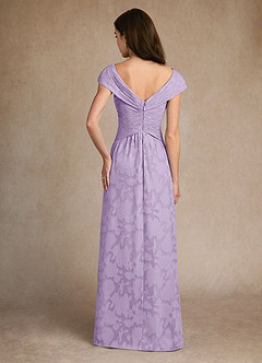 Azazie Myrtle vestidos de madre de la novia Vestido de Lila de Devorado Floral de Corte en A con Plisado image3