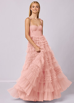 Barbie ♥ Azazie Bridesmaid Dresses Rosette A-Line Sweetheart Neckline Tulle Dress image3