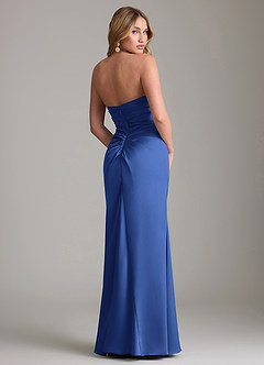 Azazie Lucille Bridesmaid Dresses Royal Blue Mermaid Strapless Stretch Satin Convertible Dress image2