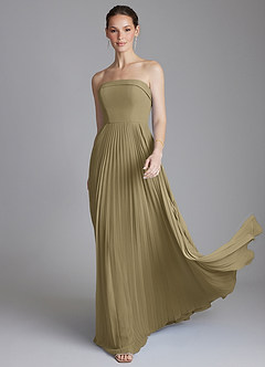 Azazie Mariana Bridesmaid Dresses Moss Green A-Line Strapless Chiffon Dress image1