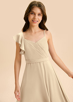 Azazie Kelsea Junior Klä av A-Line i Chiffong Rynkad image7