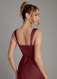 Azazie Agustina Brudepigekjoler Havfrue Korset Stræk satin Gulv-længde Kjole image6