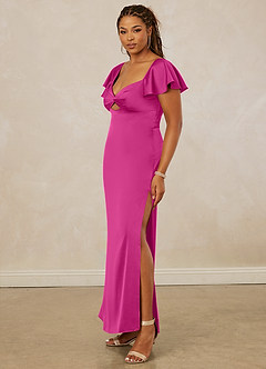 Christian Siriano Bridal for Azazie 1005 Bridesmaid Dresses Fuchsia Sheath Sweetheart Neckline Stretch Satin Dress image11
