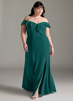 Azazie Sophie Bridesmaid Dresses Peacock A-Line Off the Shoulder Chiffon Convertible Dress image6