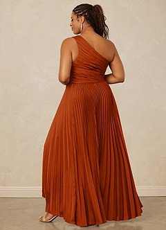 Christian Siriano Bridal for Azazie 1008 Bridesmaid Dresses Burnt Orange A-Line One Shoulder Stretch Satin Dress image14