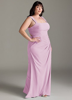 Azazie Jesaphine Bridesmaid Dresses Candy Pink Sheath Bow Chiffon Dress image10