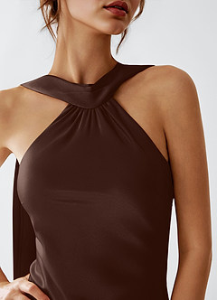 Veronica Ganache Luminous Satin Maxi Dress image6