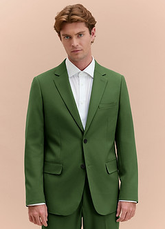 front James Olive Structured Stretch Suit Jacket