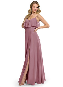 Azazie Jean Bridesmaid Dresses Vintage Mauve A-Line Chiffon Convertible Dress image3