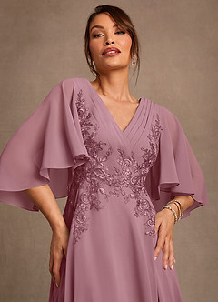Azazie Tilda Mother of the Bride Dresses Vintage Mauve A-Line Lace Chiffon Dress image5