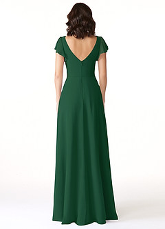 Azazie Omari Bridesmaid Dresses Dark Green A-Line Chiffon Dress image2