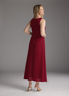Azazie Anitta Kleider für die Brautmutter Overall/Jumpsuit Plissee Stretch-Krepp Kleid Burgunderrot image5