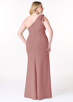 Azazie Rinna Bridesmaid Dresses Dusty Rose Mermaid One Shoulder Stretch Crepe Dress image6