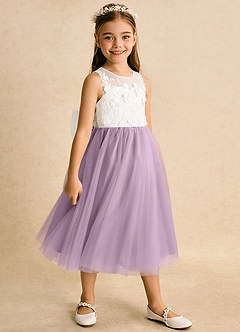 Azazie Lina vestidos de niña de las flores Vestido de Marfil Wisteria de Encaje de Princesa image3
