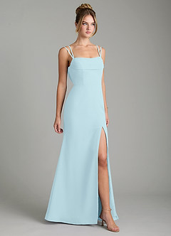 Azazie Egypt Bridesmaid Dresses Cloud Blue Sheath Sweetheart Neckline Chiffon Dress image5