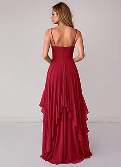 Azazie Zaina Bridesmaid Dresses Scarlet A-Line Chiffon Dress image6