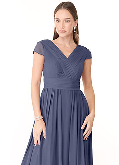 Azazie Organa Bridesmaid Dresses Stormy A-Line Pleated Chiffon Dress image5