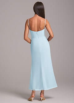 Azazie Saige Bridesmaid Dresses Sky Blue Sheath Off the Shoulder Chiffon Convertible Dress image8