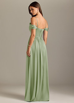 Azazie Calianna Vestidos de damas de honor Vestido de Salvia Polvorienta de Satén Elástico de Corte en A Convertible con Vestidos sin tirantes image10