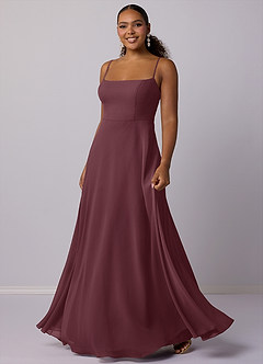 Barbie ♥ Azazie Bridesmaid Dresses Sangria A-Line Chiffon Dress image5