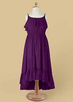 Azazie Karmen Flower Girl Dresses Grape A-Line Ruched Chiffon Dress image9
