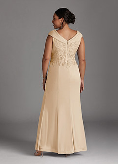 Azazie Calathea Mother of the Bride Dresses Champagne A-Line Lace Dress image9