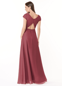 Azazie Hainsly At-home Try On Dresses Agave A-Line Sweetheart Neckline Chiffon Dress image2