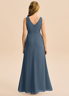 Azazie Floris Junior Linia A Pofałdowany Szyfon Długość podłogi Młodsza druhna Sukienka image3