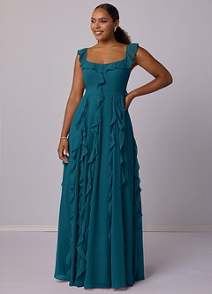 Barbie ♥ Azazie Bridesmaid Dresses Ink Blue A-Line with Pockets Chiffon Dress image9
