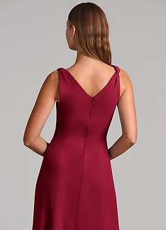 Azazie Nerine Brudtärnklänningar Klä av A-Linje i Chiffong Plisserad Bourgogne image7