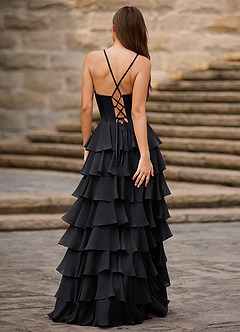 Rhythm Schwarz A-Linien-Ballkleid mit Rüschen image6