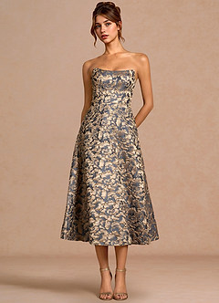 Belisse Marina Dorada Vestido midi image3