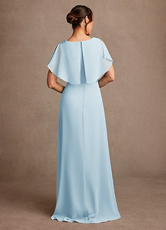 Azazie Frieda Mère de la mariée Robes Robe Trapèze en Mousseline de soie Appliqué Bleu Ciel image3